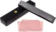 Labymos Tremolo Harmonica Mouth Organ 24 Holes with 48 Reeds Key of C Reed Wind Instrument with Case Silver