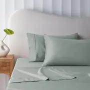Accessorize 400TC Sage Bamboo Cotton Mega / Super Sheet Set 50cm Wall (Queen, King, Super King)