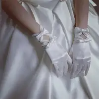 在飛比找樂天市場購物網優惠-新娘手套 新娘婚紗手套蕾絲白色蝴蝶結結婚手套婚慶婚禮手套短款