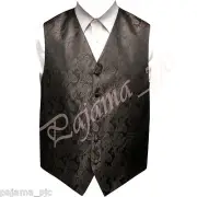 Brown XS to 6XL Paisley Tuxedo Suit Dress Vest Waistcoat Wedding Party Prom