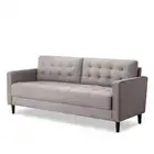 Zinus Mid-Century Retro 3 Seater Sofa Lounge Futon Couch Suite Fabric Grey 194cm