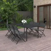 7 Piece Outdoor Dining Set Steel