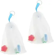 Happyyami 2Pcs Soap Mesh Pouches for Face Cleansing Exfoliating Foaming Nets Durable Soap Saver Bags for Bath Shower Comfortable Texture for Enhanced Lathering Experience