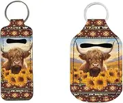 Dreaweet Chapstick Holder Keychain, Mini Hand Sanitizer Holders Keyring for Wallet Backpack Travel Accessories, 2 Pcs
