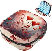 Period Bag,Sanitary Napkin Storage Bag,Valentines Day Love Heart,Tampon Holder for Purse