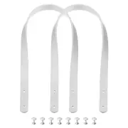 2pcs 24 Inch Leather Purses Straps Handbag Belt Band Bag Handle, Silver