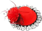 [LIFKOME] Tea Party Mini Hat Hair Clip for Girls Feathered Decorative Headpiece for Birthday Stage Performance and Dance Parties Unique Small Top Hat Accessory