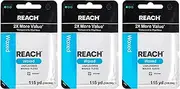 REACH Waxed Dental Floss, 115yd 3 Pack, 2X More Value, Unflavored, PFAS-Free, Plaque Remover, Shred Resistant, Gentle on Gums & Teeth, Oral Care, for Adults & Kids, Oral Care