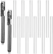Snblzhef 12 Pcs Retractable Mechanical Eraser Pen Pen-Style Erasers Precise Erasing Pens White Pencil Eraser Refill