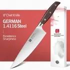 Full Tang Chef Knife Stainless Steel Premium Wood Handle Gyuto Beef Cut Slicing