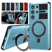 For Samsung Galaxy S24 S23 Ultra S22 S21 Note20 Magnetic MagSafe Case Ring Stand