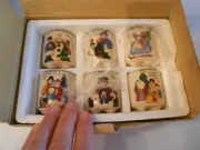 HAPPY HOLIDAYS CANDLE CROCK SET IN BOX BY CMI/HENTON SIX CANDLES INCLUDED