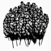 Rgontar 50 Pcs Black Goose Feathers,6-9 Inch Skulls Goose Feathers,Halloween