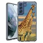 For Samsung Galaxy S20 S21 S23 S24 FE 5g TPU Case+Glass(Giraffe Couple)