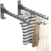 LAGLLGMT 2PC Wall Mounted Folding Clothes Drying Rack, Hanger Collapsible Clothing Rack, Space Saving Laundry Hanging Rack, for Laundry Room Bedroom Bathroom Kitchen