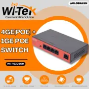 WITEK 4GE+1GE Ports 250M Long Range PoE Switch with 4Port PoE WI-PS305GH