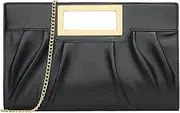[KKXIU] Women Clutch Purse Elegant Pleated Evening Bag for Wedding Prom Bridal with Chain Strap