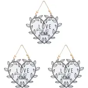 3x LVD Sign Love Home Decorative Hanging Home/Lounge Decor Wall Art 23x18cm