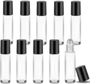 Essential Oil Roller Bottle 10Ml 10 Pieces, Empty Clear Glass Roller Bottles ...