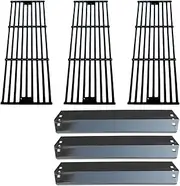 [Direct Store] Parts Kit DG234 Heat Plates & Cast Iron Cooking Grid Replacement for Chargriller 3001 3030 4000 5050 5072,5252, 5650 Grill Models; fits for King Griller 3008,5252 Gas Grill