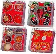 SLShePack 50Pack Full Clear Bakery Boxes 5x5x2 Inches Chocolate Covered Strawberries Boxes for 4 Mini Cake Boxes Cookies Macaron Boxes Pie Boxes Cakesickle Boxes