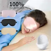 Sleeping Eye Shade Cover Nature Silk Smooth Soft Adjustable Strap Blindfold Mask