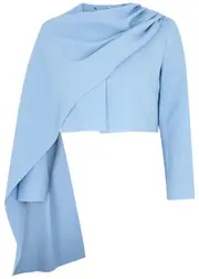 Emilia Wickstead Meggie Cropped Crepe Jacket - Blue - 12 (UK12 / M) 12 (UK12 / M)
