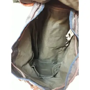 二手潮牌Tough Jeansmith 經典礦工軍用真皮革後背包，售4999元。