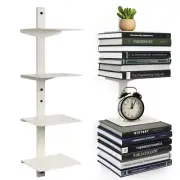 ART-GIFTREE Invisible Floating Bookshelf for Wall Mounted 4 Tier Vertical Spi...