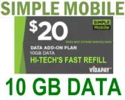 $20 SIMPLE MOBILE 10GB DATA ADD-ON ✅ FASTEST SAME DAY DIRECT TO YOUR PHONE