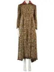 FW18 Velvet Collar Long Tweed Coat