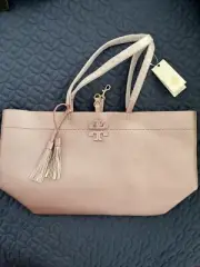 TORY BURCH McGraw Carryall Leather Tote Pink Retail Price $398 Brand new W/tags