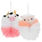 2 Pcs Animal Bath Ball Exfoliating Body Scrubber Shower Loofah Sponge