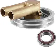 TAUTOY 21214596 Raw Sea Water Pump (Original Impeller,NSK Bearing) With Double V Belt Pulley For Volvo Penta 4.3L 5.0L 5.7L V6 V8, Replaces# 3812697 3862487 3858229
