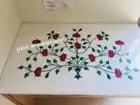3'X2' white Marble Table Top Dining coffee console Inlay antique malachite