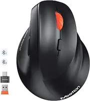 MEETION Ergonomic Wireless Mouse, Green, Bluetooth 5.0 + 3.0, 2.4GHz, 4 Adjustable DPI, RGB Backlit, 2400 DPI, 4.1 in x 2.8 x 1.4 in
