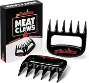 Grillaholics BBQ Meat Shredder Claws - Wolverine Style Ultra-Sharp Blades Quickly Lift Handle & Shred Meats - Best Dishwasher Safe Bear Claw Pulled Pork Meat Shredders in BBQ Grill Accessories (Black)
