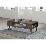 Osber Wooden Rectangular Open Shelves Tea Coffee Table Columbia Walnut