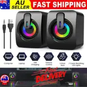 Computer Speaker Loud Sound with RGB Light for PC Laptop Stereo Desktop -1 PaAF