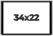 34x22 Shadow Box Frame Black | 1 inches Deep Real Wood Contemporary Shadowbox Di