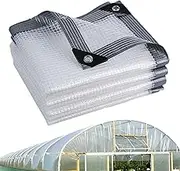 Waterproof Tarps for Outdoors, 6.5 X 6.5 Ft Clear Rainproof Covering, Windproof Poly Tarpaulin, UV-Resistant Sun Shade Cloth for Patio Henhouse Porch Canopy