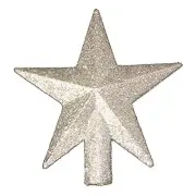 4" Petite Treasures Silver Glittered Mini Star Christmas Tree Topper - Unlit
