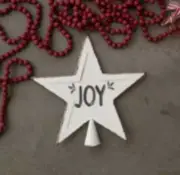 Lg. 10” Christmas Metal Star Tree Topper Joy Christmas Tree Topper