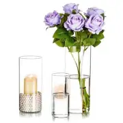 SET of 15 Cylinder Vases Wedding Glass Table Centerpiece Candle Holders 3 Piece