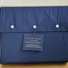 Ralph Lauren Lovan Jacquard Organic Cotton Extra Deep Fitted Sheet Navy CAL KING