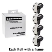 4Roll Round Diameter 24mm Thermal Paper Labels DK-1218 for Brother QL-1060N 1100