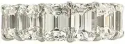 [HEARTS AND YOU] 6ct Emerald Cut Moissanite Women Wedding Band White Gold Plated Full Eternity Stylish