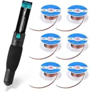 Set of 7 Pieces Desoldering Pump and Desoldering Braid for Solder Removal