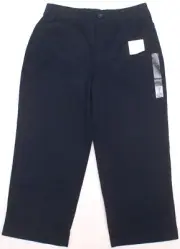 CROFT & BARROW Slimming Capri Pants Womens Sz 4 Navy Blue Stretch Khaki (28X20)