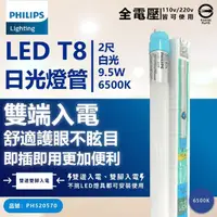 在飛比找momo購物網優惠-【Philips 飛利浦】6支 LED T8 2尺 9.5W